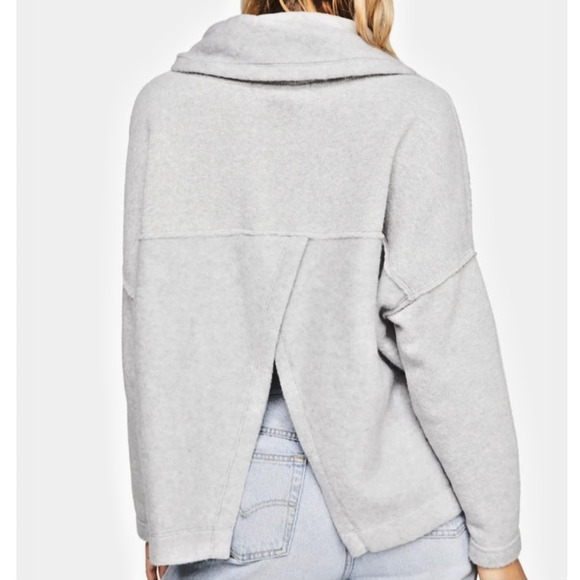 Free People Huntington Oversized Pullover Womens S Cowl Neck Sweatshirt Tulip - Picture 4 of 16